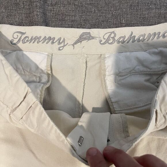 Tommy Bahamas Mens 35x28.5 Pants Linen Silk Blend Beige - Picture 3 of 9
